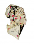 CEREZO SUMI-E - Pañuelo de seda pintado a mano - Diseño único