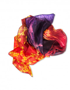 Ocaso primaveral - Pañuelo de seda pintado a mano - Diseño único