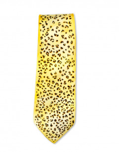 Leopardo - Corbata de seda natural pintada a mano