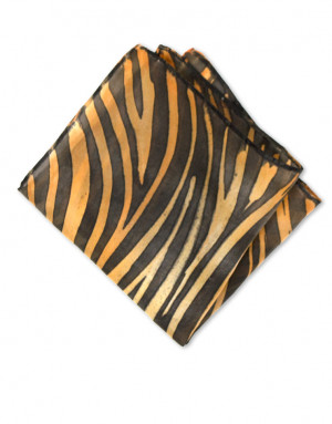 Tigre - Pañuelo de seda bolsillo pintado a mano
