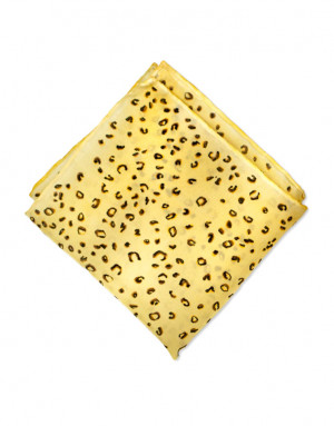 Leopardo - Pañuelo de seda de bolsillo pintado a mano